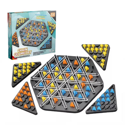 Chain Triangle Chess Game – Rubber Band Triggle Toy for Kids & Adults