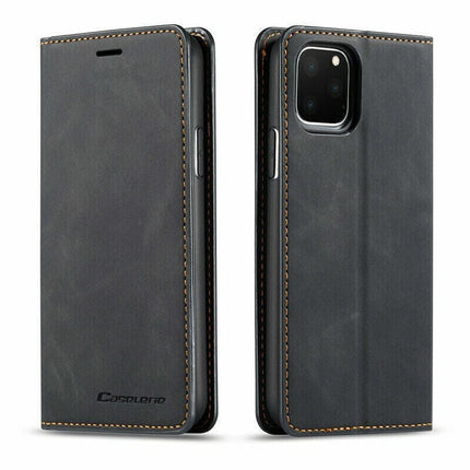 Premium Leather Magnetic Flip Wallet Case for iPhone 17