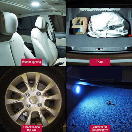 Magnetic USB Rechargeable LED Car Dome Light - Stick to Roof & Clip Visor, Portable Multi-Use Reading Lamp