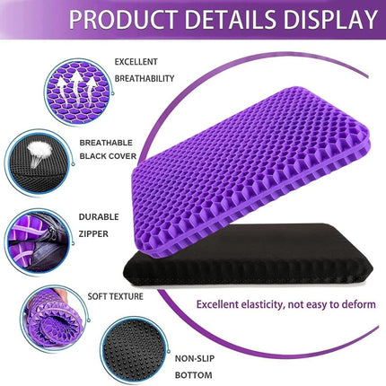 Extra-Thick Orthopedic Gel Seat Cushion for Office & Car