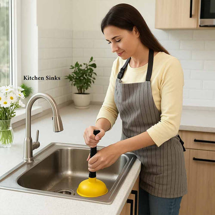 Compact Mini Sink & Drain Plunger Unclogger for Bathroom Kitchen Shower