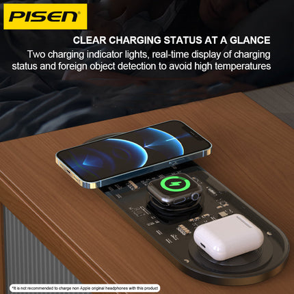 3-in-1 Transparent Wireless Charging Station for iPhone AirPods & Watch