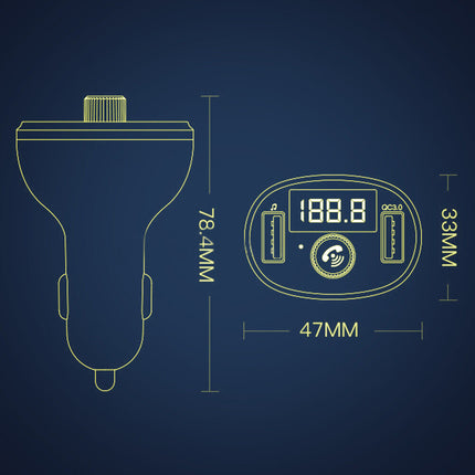 Bluetooth 5.0 FM Transmitter for Car | Wireless Radio Adapter & Dual USB Charger