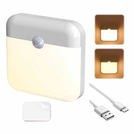 USB Rechargeable PIR Motion Sensor Night Light Bi-Colour Magnetic for Bathroom