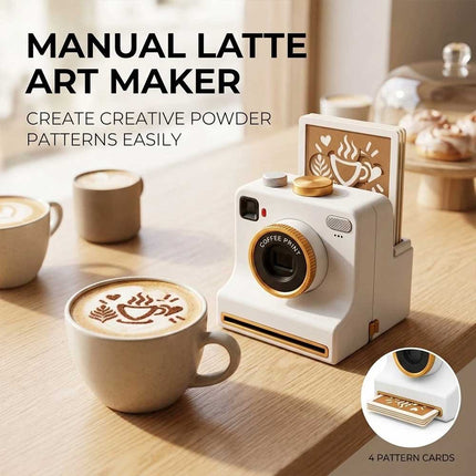 3D Printed Latte Art Camera Coffee Powder Printer with Stencil Cards
