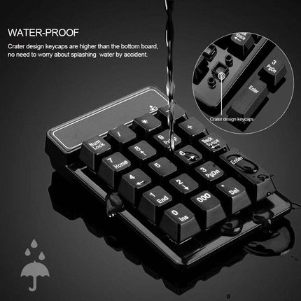2.4GHz Wireless Mechanical Feel 19-Key Numeric Keypad