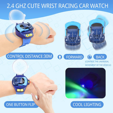 Cartoon Car Watch Toy RC Mini Vehicle Analog Watch Gift for Boys