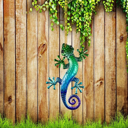 4X Colorful Gecko Wall Art – Lizard Fence Garden Decor