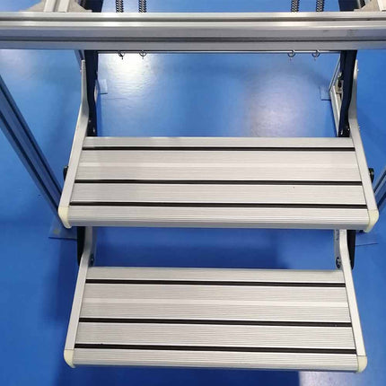 Double Retractable Caravan Step with LED Lights - Aluminium Alloy RV, Motorhome Entry Steps