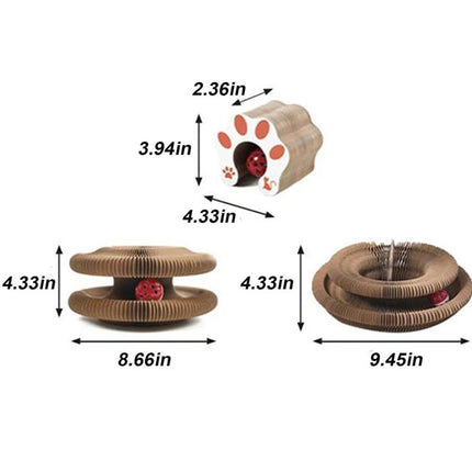 Transformable Cat Toy Set: Wear-Resistant Ball & Scratch Pad, Interactive Kitty Kurlz Play Mat
