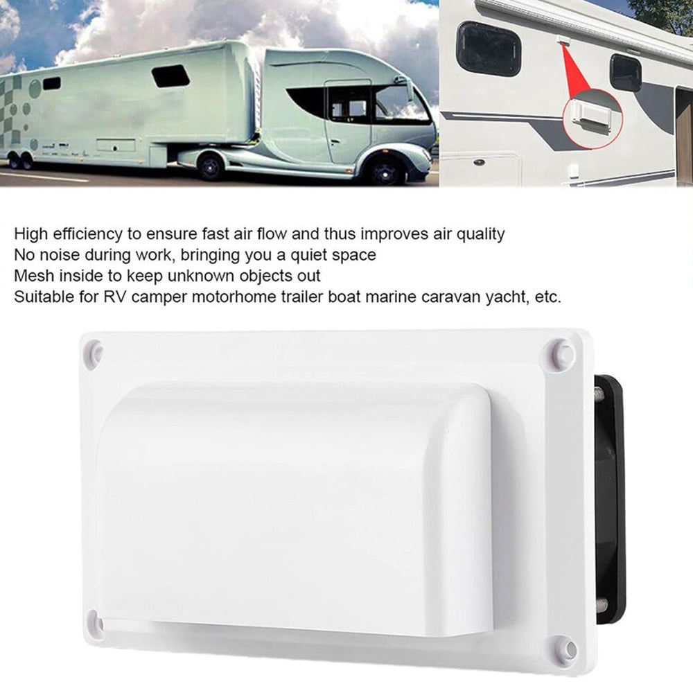 12V 15W RV Side Vent Fan | Powered Roof Ventilation Exhaust Fan for Motorhome, Caravan, Camper Trailer
