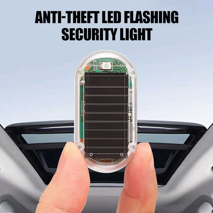 2-Pack Solar-Powered Dummy Alarm LED Flashing Lights - Car Anti-Theft Security & Night Warning Blinker