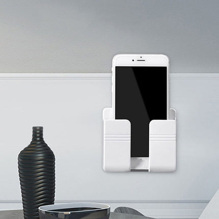 4Pcs Wall Mounted Remote Control Storage Rack & Phone Holder Home Decor