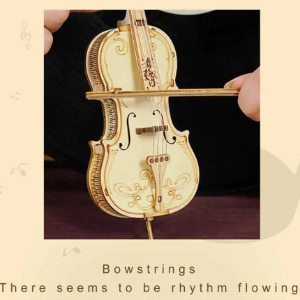 3D Wooden Cello Scale Model DIY Laser Cut Puzzle Kit