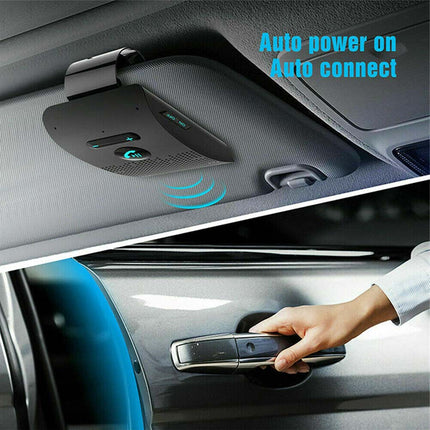 Sun Visor Bluetooth Car Kit - Wireless Handsfree Speakerphone Clip with Noise Reduction