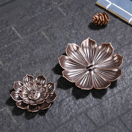 2X Blooming Lotus Incense Holder Ash Catcher for Sticks & Cones