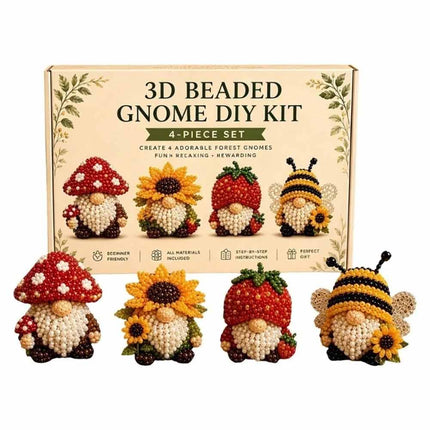 3D Beaded Gnome DIY Craft Kit for Kids Teens & Adults Handmade Bead Art Set
