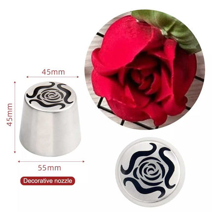 Stainless Steel XL Russian Rosebud Flower Icing Tip Piping Nozzle for DIY