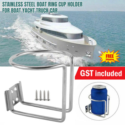 2-Pack Marine-Grade Stainless Steel Cup Holder | Universal Fit for Car, Boat, Yacht, Truck & RV
