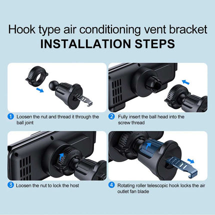 Wireless Car Charger for Samsung Galaxy Z Fold 5/4/3 - 15W Fast Charging Magnetic Air Vent Mount