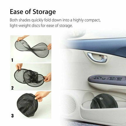 2Pcs Car Sun Shade Mesh – Max UV Block for Front/Rear Window & Kids