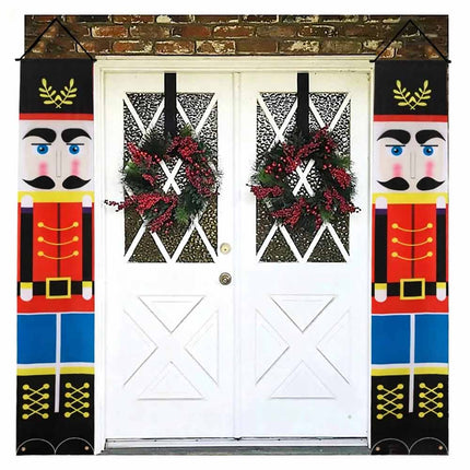 Christmas Nutcracker Soldier Banner Flag 180x30cm Wall Hanging Ornament