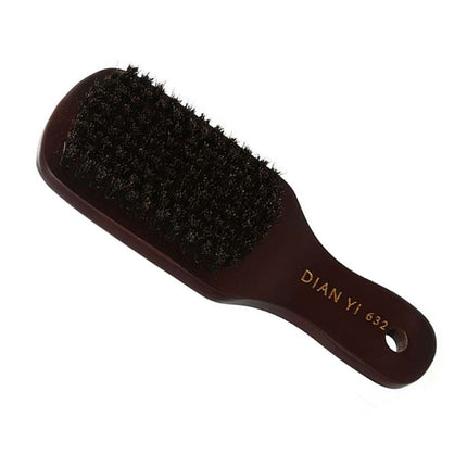 Natural Bristle Paddle Brush – Anti-Static, Scalp Massage, Dark Wood