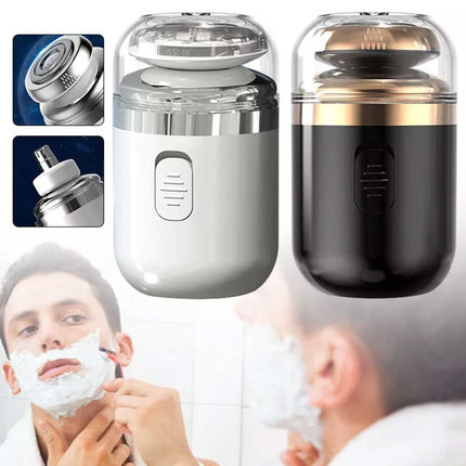 2 in 1 Mini Electric Shaver & Trimmer Portable Men's Razor Nose & Beard USB Rechargeable