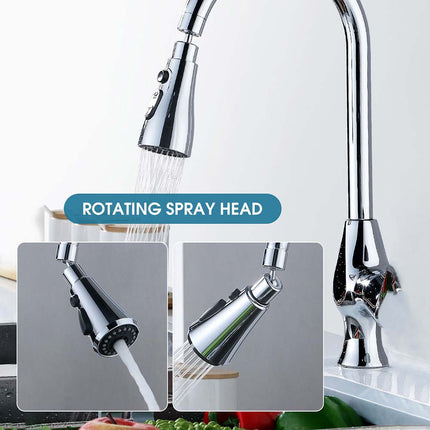 360° Swivel Faucet Sprayer Head, 3-Mode Nozzle Replacement