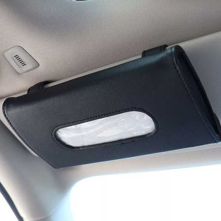 Car Sun Visor Tissue Holder Leather Napkin Box Dispenser Organizer