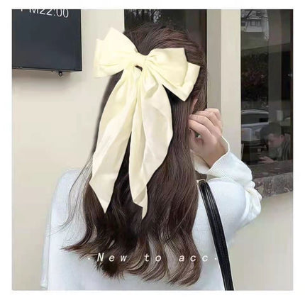 Large Satin Ribbon Bow Hair Clip for Women Girls Barrette