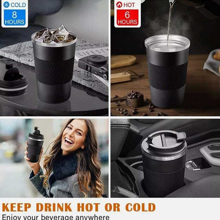 510ml Stainless Steel Vacuum Insulated Travel Mug, Thermal Coffee Tea Cup Leak-Proof