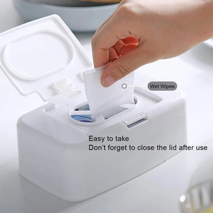 Portable Wet Tissue Box Holder for Home, Wipe & Napkin Storage Dispenser