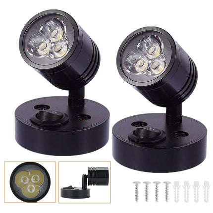 2x 12V LED Reading Spot Lights for Interior Use in Caravan, Camper, Motorhome, and Boat