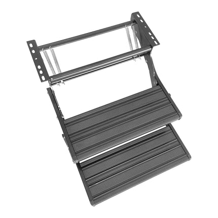 RV Step with LED Light - Automatic Sensor, Retractable Aluminum Stairs, Anti-Slip for Caravan, Camper, Trailer | Black