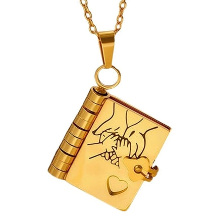 Engravable Openable Book Pendant Necklace for Daughter
