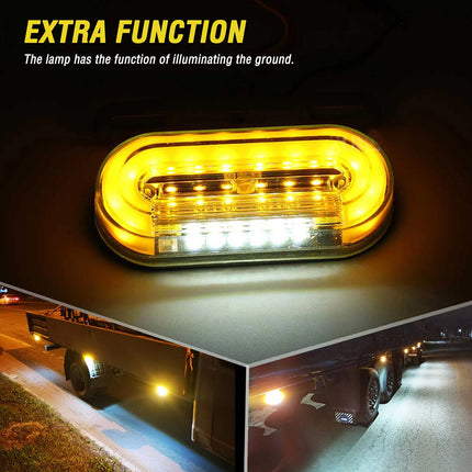 4X 24V Dynamic Yellow LED Side Marker Lights for Trucks, Trailers, Lorries, Vans, and Buses