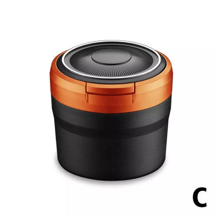 LED Auto Car Ashtray with Self-Extinguishing Lid | Sealed Smokeless Ash Holder Cup | 12V Lighter Power
