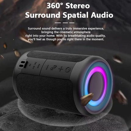 Portable Mini Bluetooth Speaker with RGB Lights Loud Sound & Deep Bass