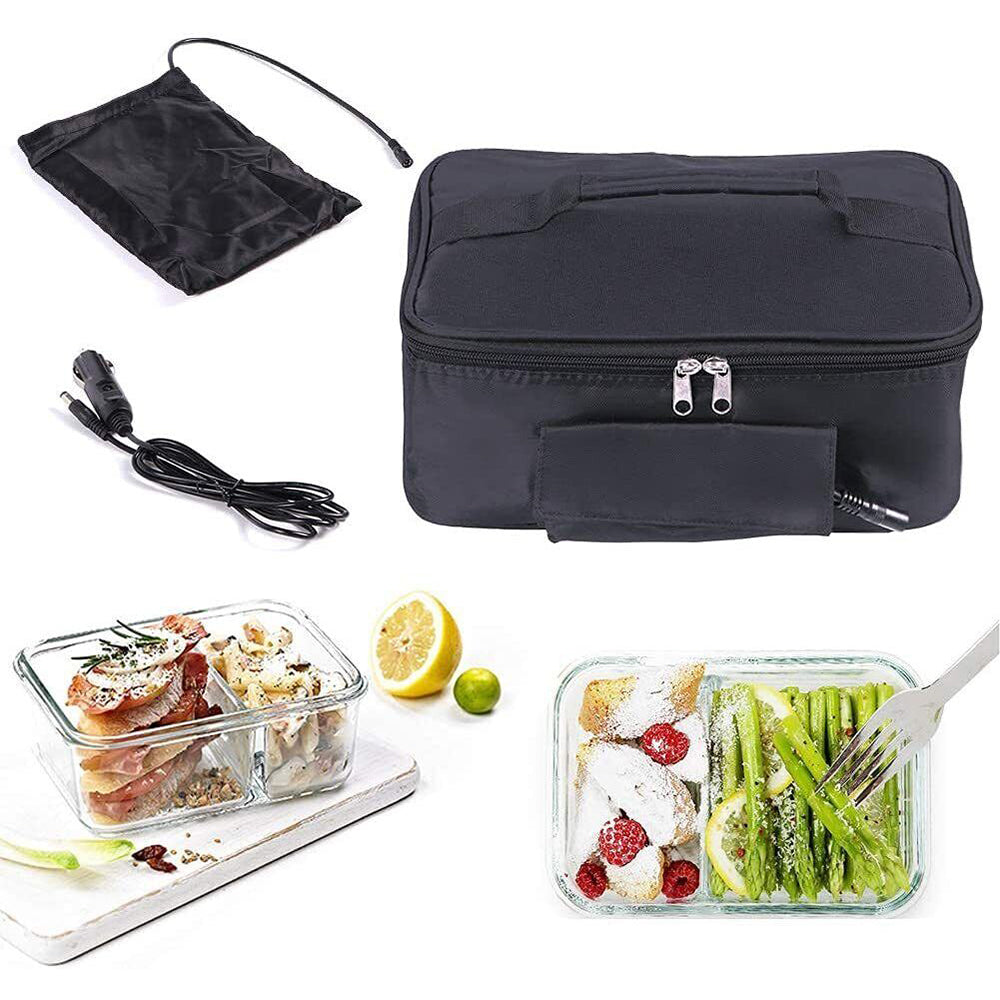 12V Portable Electric Lunch Box: 3-in-1 Car Food Warmer & Heated Meal Container for Home, Office, & Travel