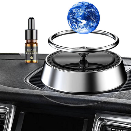 Solar Powered Car Air Freshener - Automatic Spinning Aromatherapy Decor, No Batteries Needed