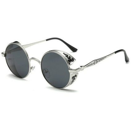 Steampunk Polarized Sunglasses UV400 Retro Round Driving Glasses for Men Women