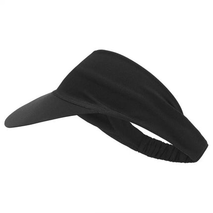 Elastic Sports Sun Visor for Women - Tennis Golf Headband Cap Black