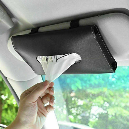 Universal Sun Visor Tissue Box Holder for Car - Strapped Napkin Dispenser Accessory
