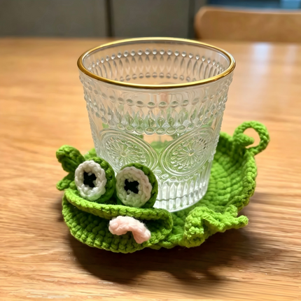 Handmade Crochet 3D Animal Coaster Cute Knitted Mug Rug Round Drink Mat