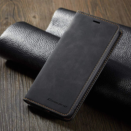 Premium Leather Magnetic Flip Wallet Case for iPhone 17