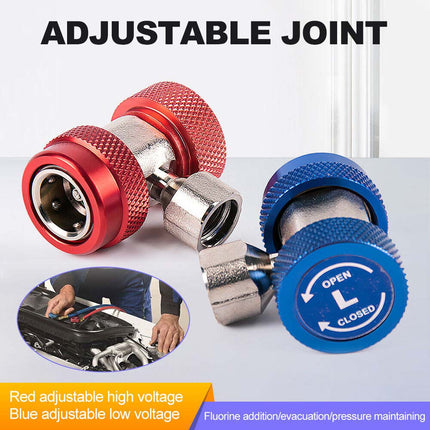 2PCS R134a Car AC Repair Kit, High/Low Pressure Quick Connect Couplers