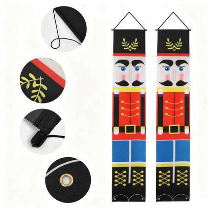 Christmas Nutcracker Soldier Banner Flag 180x30cm Wall Hanging Ornament