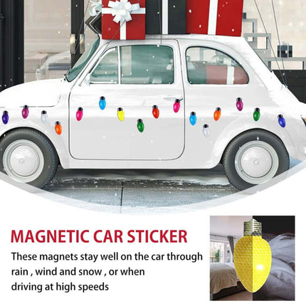Reflective Christmas Bulb Lights for Car - Holiday Refrigerator Exterior Stickers
