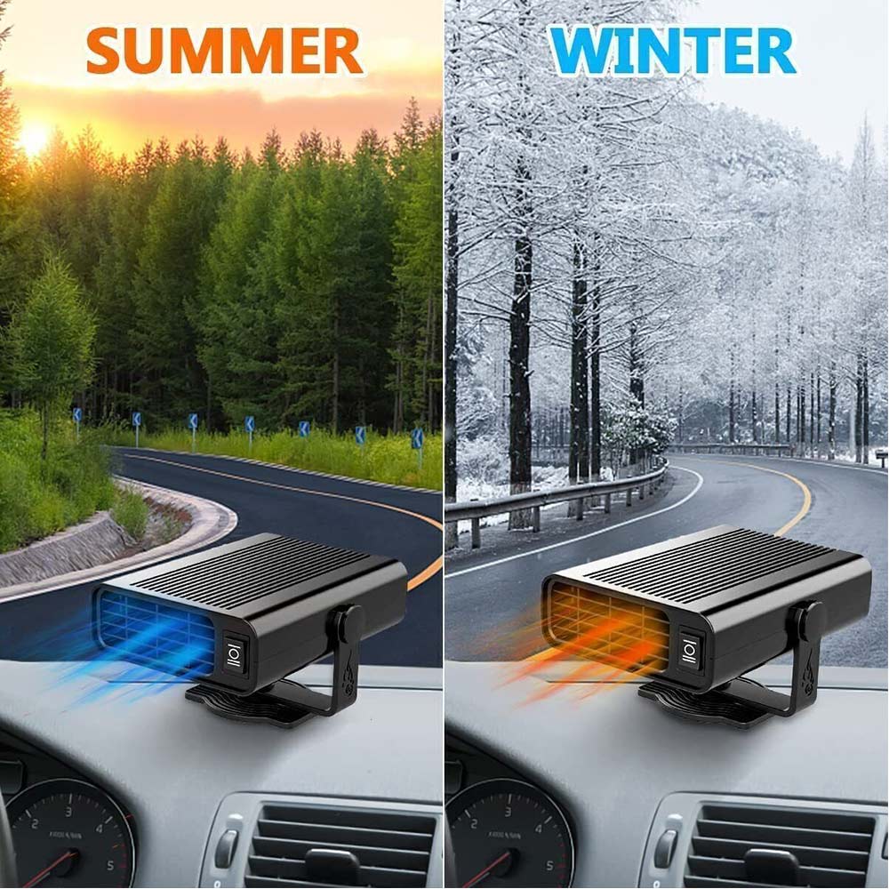 12V Portable Electric Car Heater & Defroster - Fast Windshield Defogger for Trucks, Vans, RV, Boats